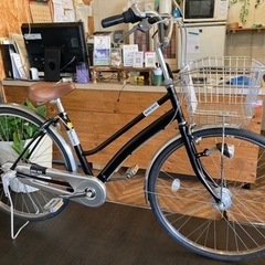 【前後タイヤ・チューブ新品！】 LEDオートライト　内装3段　27インチ自転車　ブラック