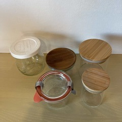 WECKなどの瓶　５点セット　ガラスジャー