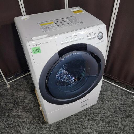 ‍♂️h060704売約済み❌6594‼️配送設置は無料‼️単身用マンションで夢のドラム洗濯機✨高年式2019年製✨SHARP 7kg/3.5kg ドラム式洗濯機