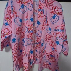 キティちゃん柄の甚平風パジャマ Ｍサイズ （１、２回着用）