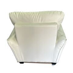 シングルソファ◇ホワイト◇合皮製◇リビングソファ◇高さ　84cm  横　82cm  奥行き85cmの画像