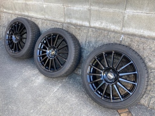 お取引完了【中古】PADINAC JAPAN FRENDIC SP 18インチ 7.5J ＋48　PCD100  スバル純正ＳＴＩブレンボキャリパー対応アルミホイール＆DUNLOP   DSX2  スタッドレスタイヤ４本セット（BP•BLレガシィ、BRZ、86、プリウス等に）