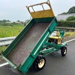 筑水キャニコム 油圧ダンプ運搬車　4WD ELS670D 6.3馬力　積載600kg ガソリン　四輪　トレーラー　荷台　搬送　乗用　ダンプ　運搬車　の画像