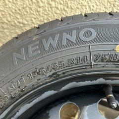 タイヤ＋鉄チンホイール14インチ5.5J+40PCD100ハブ54H 軽自動車カスタム等にの画像