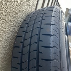 タイヤ＋鉄チンホイール14インチ5.5J+40PCD100ハブ54H 軽自動車カスタム等にの画像