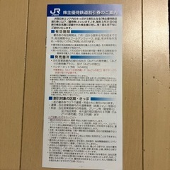 株主優待 新幹線割引の画像