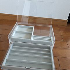 無印 重なるアクリルケース２段フタ付引出（大）の画像