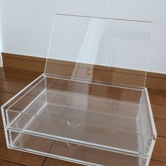 無印 重なるアクリルケース２段フタ付引出（大）の画像
