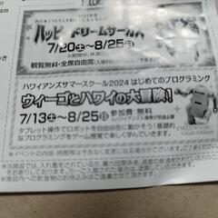 ハワイアンズ　日帰り入場割引券　20％割引の画像