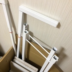 【譲り先決まりました】ニトリ　突っ張り洗濯機ラック(ホワイトウォッシュ BH07)の画像