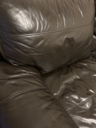 ニトリソファー　ブラウン　レザー