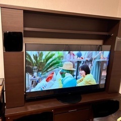 ニトリ　テレビボード　ブラウン　収納付きの画像