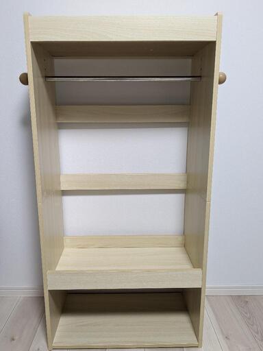 【美品】子供用 ハンガーラック ランドセルラック 収納　76×120cm ビーチ