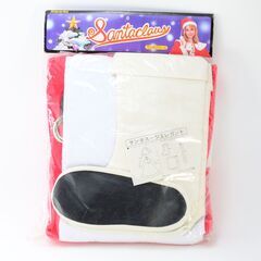 クリスマス サンタ衣装 女性 ミニスカート フードつきサンタスーツ プレゼント袋つき ブーツつき 未使用 未開封 洗濯OK の画像