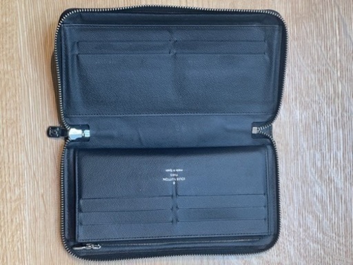 【現行 美品】ルイヴィトン LOUIS VUITTON ヴェルティカル 長財布 ラウンドファスナー タイガ レザー ブラック 黒 メン