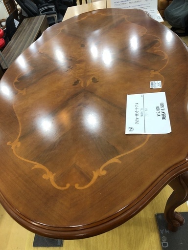 【軽トラック貸出サービス有】アンティークセンターテーブル　天板キズ有　ブラウン　猫足