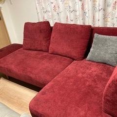 家具 無償　ソファ 4人掛けカウチソファ