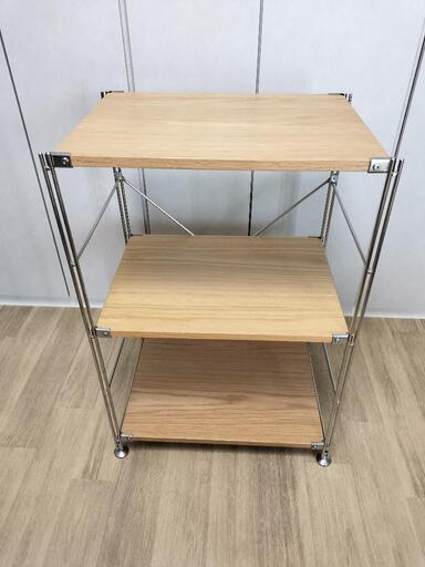 無印良品　ステンレスユニットシェルフ　オーク材