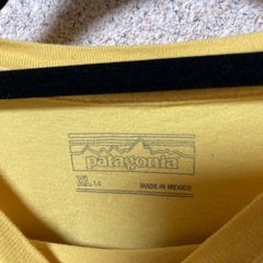 お値下げ20%オフ　パタゴニアPatagoniaTシャツイエローXL（14）服/ファッション Tシャツ キッズの画像