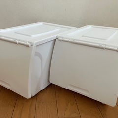 【受渡済】ニトリ収納ケース Nフラッテ ハーフ(ホワイト) ふた...