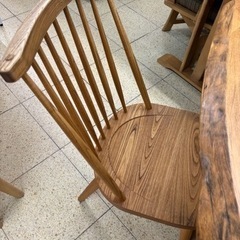 工芸品 民芸家具　食卓 囲炉裏 無垢 家具 ダイニング3点セットの画像