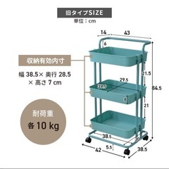 （お話し中）キッチンワゴン3段ターコイズ①