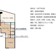 吾妻町２ＤＫ/初期費用格安！大家直・駐車料込み