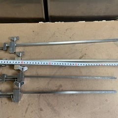 YAMAZAKI 山崎 高級 ハタガネ 旗金 締旗 フトコロ寸法 450mm 2本 270mm 2本 kakuri製 350mm 2本 セットで！ 大工道具 家具組立などに！ 中古品 ③の画像