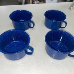JOYLIFE  ジョイライフ　簡易ホーロー11pcs.セット　クッカーセット　アウトドア　キャンプ　ソロ　焼肉　BBQ  中古　③の画像