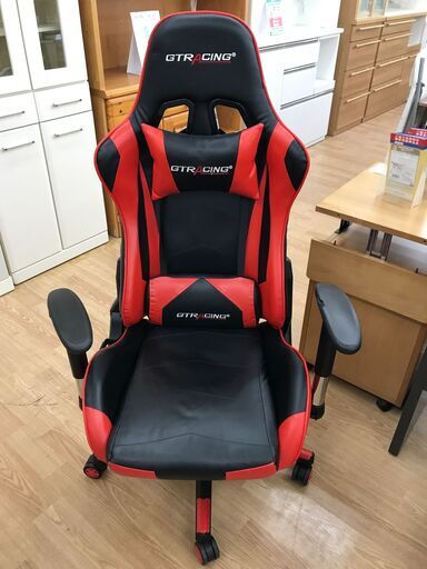 ★ジモティ割あり★ GTRACING ゲーミングチェア ブラック/レッド  クリーニング済み KJ5500
