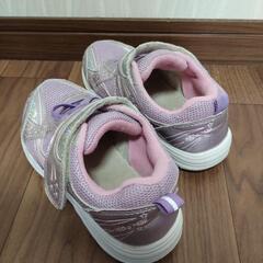 19cm スニーカー 紫 子供靴 の画像