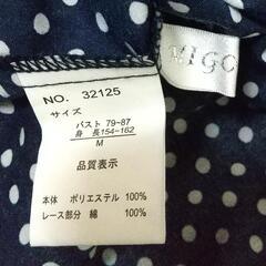美品　水玉紺色　ワンピース　Mサイズの画像