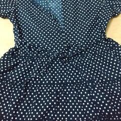 美品　水玉紺色　ワンピース　Mサイズの画像