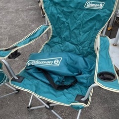 Coleman コールマン アームチェアⅢ ダブル ドリンク ホルダー付 キャンピングチェア  折りたたみ椅子 イス アウトドア キャンプ BBQ 釣り 中古品 ③の画像