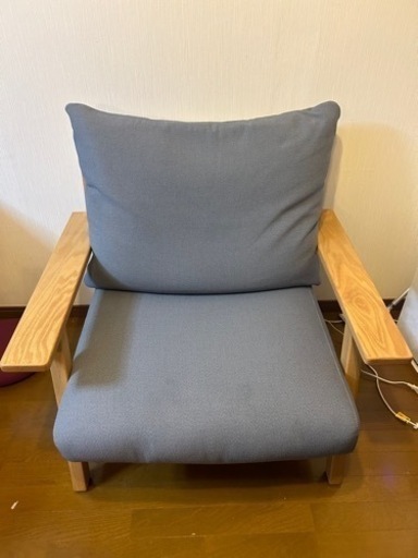 茅ヶ崎市周辺であれば配送も相談可能【美品】1人用ソファ okamura オカムラ グレー(8SCR3A)