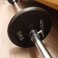 Irotec ダンベル12枚　シャフトバーベル　フラットベンチ　　の画像