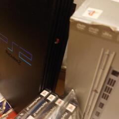 PS2 プレイステーション2(本体ジャンク扱い)ソフトオマケ多数、箱取説付きwの画像