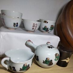 食器 美品 九谷焼 急須 湯呑み 5客 急須冷まし 茶筒 セット...