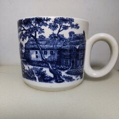 食器  カップ & ソーサー 4客セット マグカップ 中皿 コーヒーカップ アンティーク 昭和レトロ インテリア　風景柄 家 おちつくの画像