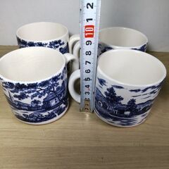 食器  カップ & ソーサー 4客セット マグカップ 中皿 コーヒーカップ アンティーク 昭和レトロ インテリア　風景柄 家 おちつくの画像
