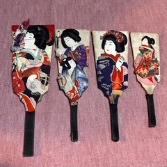 昭和レトロ 是眞 飾り羽子板6枚セットの画像