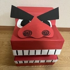 大ぶり】獅子舞 獅子頭 木彫 魔除け 祭 置物 古美術 神楽(和風