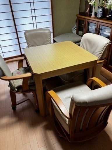 ハイタイプコタツ　椅子4脚　家具 ダイニングセット