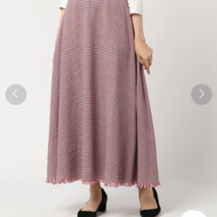 sister jane Dogtooth Midi Skirt レッド フリンジの画像