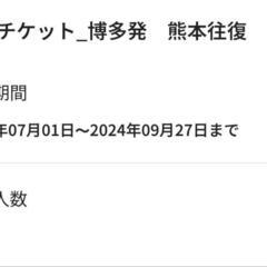 JR九州くじ切符（博多発熊本往復切符）
