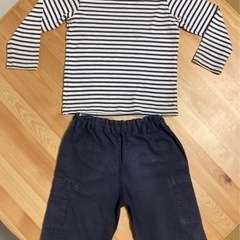 子供服　男の子　100cm　長袖Tシャツ　ハーフパンツ　2点　キッズ　ボーイズの画像