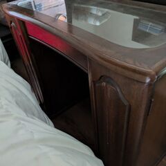 廃棄予定　大塚家具　ドレッサー　丸い鏡　鏡台椅子セットの画像