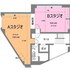 フラメンコやタップできる天井高3.8Mある新宿 レンタルスタジオ BMT - レンタルオフィス