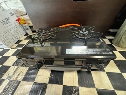 【リサイクルサービス八光】2019年製　リンナイ　ガスコンロ [2口 /左強火]　LPガス ブラック RTE564BKL