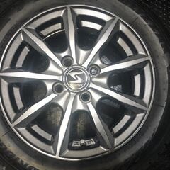 【BS BLIZZAK VRX2 155/65R14】スタッドレス【Billet star Japan Strategy 14インチ 4.5J4HPCD100+45】21年製 N-BOX MRワゴン等　(KTN097)の画像